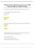 Physics Exam 2 Questions and Answers With hints SCORE an A &lpar;2025 Version&rpar;&period;