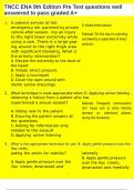 TNCC ENA 9th Edition Pre Test questions well answered to pass graded A&plus;