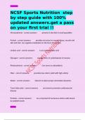 NCSF Sports Nutrition  step by step guide with 100&percnt; updated answers&period;get a pass on your first trial &excl;&excl;