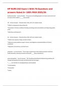 HP NURS 242 Exam 1 With 76 Questions and answers Rated A&plus; 100&percnt; PASS 2025&sol;26