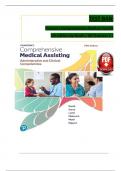 Test Bank For Pearson's Comprehensive Medical Assisting&comma; 5th Edition by Kristiana Sue M&period; Routh&comma; Diana Garza&comma; Jennifer Lam&eacute;&comma; Joseph J&period; Mistovich&comma; Jahangir Moini&comma; Jamie Nguyen Chapter 1-57 &vert;&vert;Complete A&plus; Guide