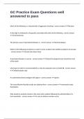 GC Practice Exam Questions well answered to pass