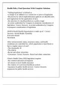 Health Policy Final Questions With Complete Solutions