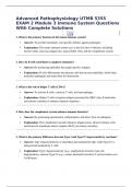 Advanced Pathophysiology UTMB 5355 EXAM 2 Module 3 Immune System Questions With Complete Solutions
