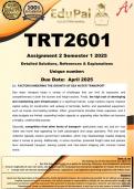 TRT2601 Assignment 2 &lpar;COMPLETE ANSWERS&rpar; Semester 1 2025  - DUE April 2025