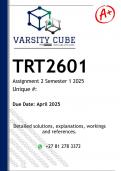 TRT2601 Assignment 2 &lpar;ANSWERS&rpar; Semester 1 2025 - DISTINCTION GUARANTEED