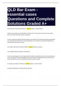 QLD Bar Exam - essential cases Questions and Complete Solutions Graded A&plus;