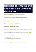 Barrister Test Questions and Complete Solutions Graded A&plus;