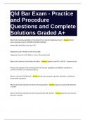 Qld Bar Exam - Practice and Procedure Questions with Complete Solutions Graded A&plus;&period;