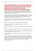 CWEA ENVIRONMENTAL COMPLIANCE EXAM 2025&vert; BRAND NEW ACTUAL EXAM WITH 100&percnt; VERIFIED QUESTIONS AND CORRECT SOLUTIONS&vert; GUARANTEED VALUE PACK&vert; ACE YOUR GRADES&period;