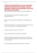 PHOENIX FIRE DEPARTMENT TEST 2025 CONTAINS  EXAM PREP QUESTIONS AND CORRECT VERIFIED ANSWERS&sol; PHOENIX FIRE DEPARTMENT EXAM 2025 PRACTICE QS & AS &lpar;NEW&excl;&rpar;