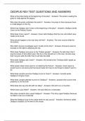 OEDIPUS REX TEST QUESTIONS AND ANSWERS