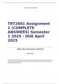 TRT2601 Assignment 2 &lpar;ANSWERS&rpar; Semester 1 2025 - DISTINCTION GUARANTEED  