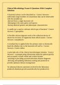 Clinical Microbiology Exam &num;1 Questions With Complete Solutions