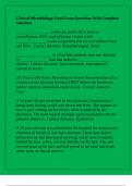 Clinical Microbiology Final Exam Questions With Complete Solutions