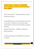 NR 603-Week 1-Delerium 2024&sol;2025  Exam Questions and Correct Answers &vert;  New Update