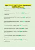 Mako PKA UPDATED Exam Questions and  CORRECT Answers 