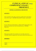 CLINICAL ANNUAL COMPETENCY EXAM - FRESENIUS QUESTIONS AND ANSWERS 2025