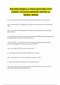 BIOCHEM MODULE 8 EXAM QUESTIONS WITH CORRECT DETAILED ANSWERS VERIFIED A&plus; NEWEST BRAND