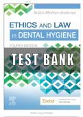 TEST BANK ETHICS AND LAW IN DENTAL HYGIENE &lpar;4TH ED&rpar; BY KRISTIN MINIHAN-ANDERSON