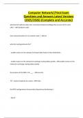 Computer Network&sol;&sol;Final Exam Questions and Answers Latest Versions &lpar;2025&sol;2026&rpar; &lpar;Complete and Accurate&rpar;