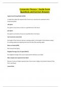 Corporate Finance &vert; Guide Exam Questions and Correct Answers