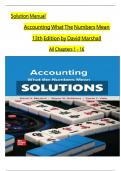Solution Manual for Accounting What The Numbers Mean&comma; 13th Edition By David Marshall&comma; Complete Chapters 1 - 16 &lpar;Verified by Experts&rpar;
