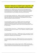 Computer Networks-CS 6250 Exam2 Questions and Answers Latest Versions &lpar;Complete and Accurate&rpar;