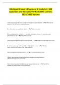 Michigan Drivers Ed Segment 1 Study Set&vert; 690 Questions and Answers Verified 100&percnt; Correct&vert; 2024&sol;2025 Version