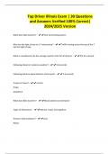 Top Driver Illinois Exam &vert; 30 Questions and Answers Verified 100&percnt; Correct&vert; 2024&sol;2025 Version