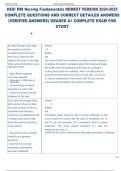 HESI RN Nursing Fundamentals NEWEST VERSION 2024-2025  COMPLETE QUESTIONS AND CORRECT DETAILED ANSWERS  &lpar;VERIFIED ANSWERS&rpar; GRADED A&plus; COMPLETE EXAM FOR  STUDY 