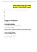 DHYG Pharmacology final exam Questions and Verified Answers