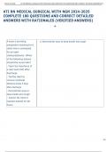 ATI RN MEDICAL SURGICAL WITH NGN 2024-2025  COMPLETE 180 QUESTIONS AND CORRECT DETAILED  ANSWERS WITH RATIONALES &lpar;VERIFIED ANSWERS&rpar;
