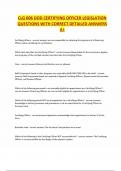 CLG 006 DOD CERTIFYING OFFICER LEGISLATION QUESTIONS WITH CORRECT DETAILED ANSWERS A&plus;