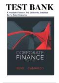 Test Bank for Corporate Finance&comma; 3rd Edition by Jonathan Berk and Peter DeMarzo&comma; All chapters