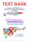 Test Bank for Elementary and Middle School Mathematics&colon; Teaching Developmentally&comma; 10th edition by Van de Walle