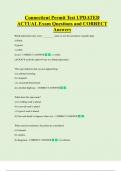 Connecticut Permit Test UPDATED  ACTUAL Exam Questions and CORRECT  Answers