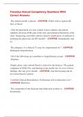 Fresenius Annual Competency Questions With  Correct Answers