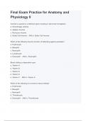 Anatomy and Physiology II Final Exam Practice Test Bank &lpar;A&plus; GRADED 100&percnt; VERIFIED&rpar;