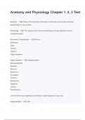 Test Bank for Anatomy and Physiology Exam Test  Chapter 1&comma; 2&comma; 3 Questions and Answers &lpar;A&plus; RATED&rpar;