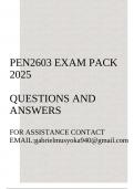 PEN2603 Exam pack 2025&lpar;Questions and answers&rpar;