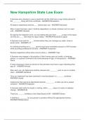 New Hampshire State Law Exam Latest 2025 Update with complete solution&period;