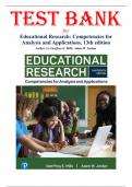 Test Bank for Educational Research&colon; Competencies for Analysis and Applications&comma; 13th edition by Mills&comma; Jordan