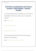 ACLS Red crossQuestions and Correct  Answers&sol; Latest Update &sol; Already  Graded