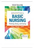 Test Bank -Davis Advantage for Basic Nursing Thinking&comma; Doing&comma; and Caring Thinking&comma; Doing&comma; and Caring 3rd Edition &lpar; Leslie S&period; Treas&comma;2021&rpar; All Chapters &vert;&vert; latest Edition