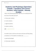 Openstax Anatomy and Physiology Questions and Correct Answers&sol; Latest Update &sol; Already Graded