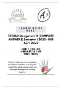 TRT2601 Assignment 2 &lpar;COMPLETE ANSWERS&rpar; Semester 1 2025 - DUE April 2025&semi; 100&percnt; TRUSTED Complete&comma; trusted solutions and explanations