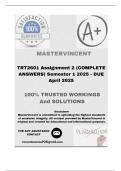 TRT2601 Assignment 2 &lpar;COMPLETE ANSWERS&rpar; Semester 1 2025 - DUE April 2025&semi; 100&percnt; correct solutions and explanations&period;