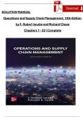 Operations and Supply Chain Management&comma; 16th Edition Solution Manual by F&period; Robert Jacobs and Richard Chase&comma; Verified Chapters 1 - 22&comma; Complete Newest Version