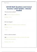 Asvab Questions and Correct Answers&sol; Latest Update &sol; Already Graded